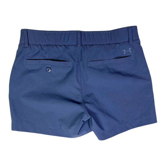 UA Under Armour Size 4 Fitted Heatgear Golf Shorts Blue Zip Fly - Picture 2 of 9